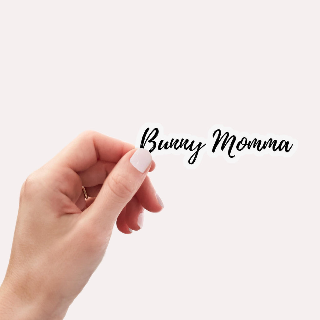 Bunny Momma Sticker: Waterproof Laptop Decal, Gift for Rabbit Lovers