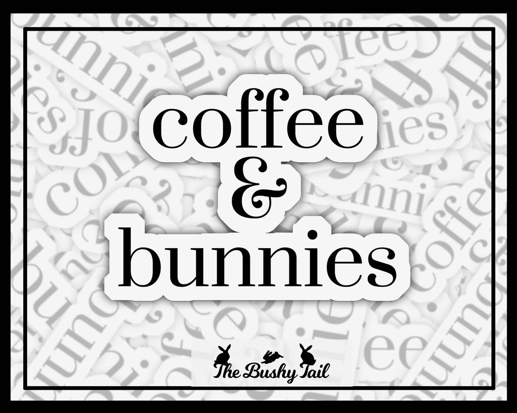 Coffee and Bunnies Sticker: Waterproof Laptop Decal