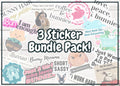 3 Pack Bunny Sticker, Laptop Water Bottle Luggage Waterproof Sticker, House Rabbit Cute Funny Sticker, Gifts for Bunny Lovers, Decal