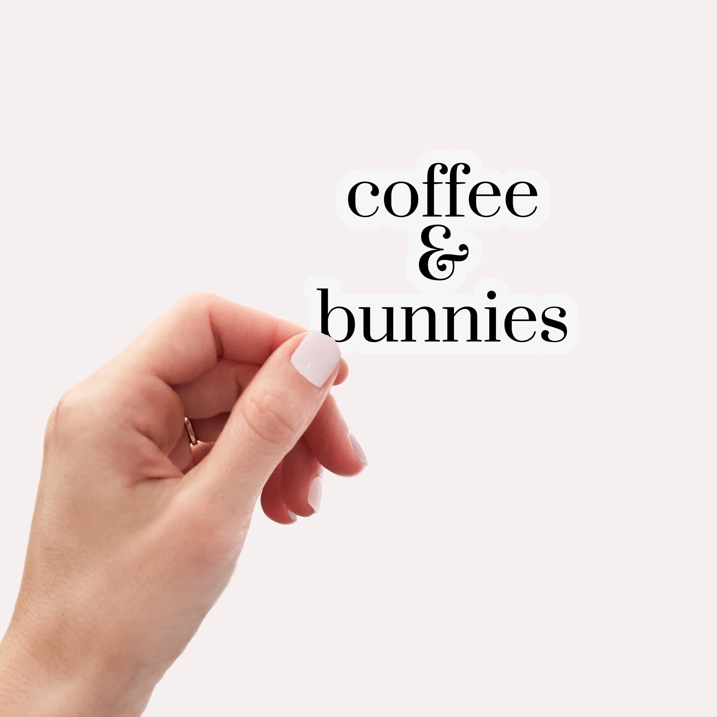 Coffee and Bunnies Sticker: Waterproof Laptop Decal