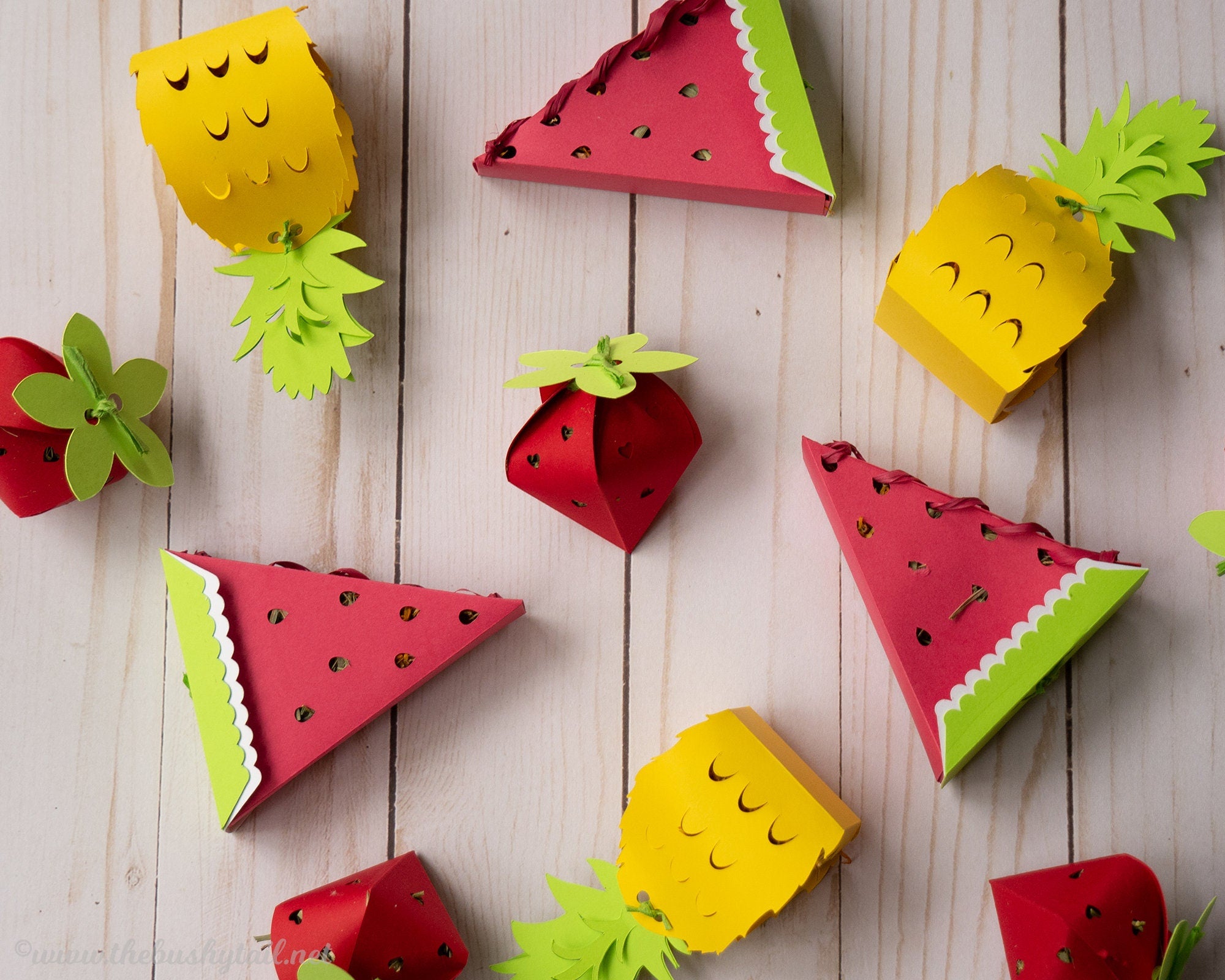 Tropical Fruit Foraging Toys - 5 Pack of Handmade Rabbit & Guinea Pig Treats