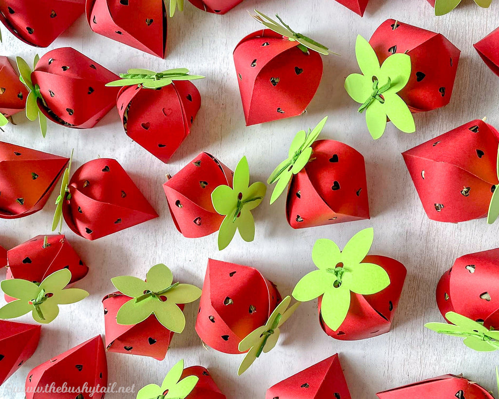 Strawberry Foraging Toys - 3 Pack of Handmade Rabbit & Guinea Pig Treats