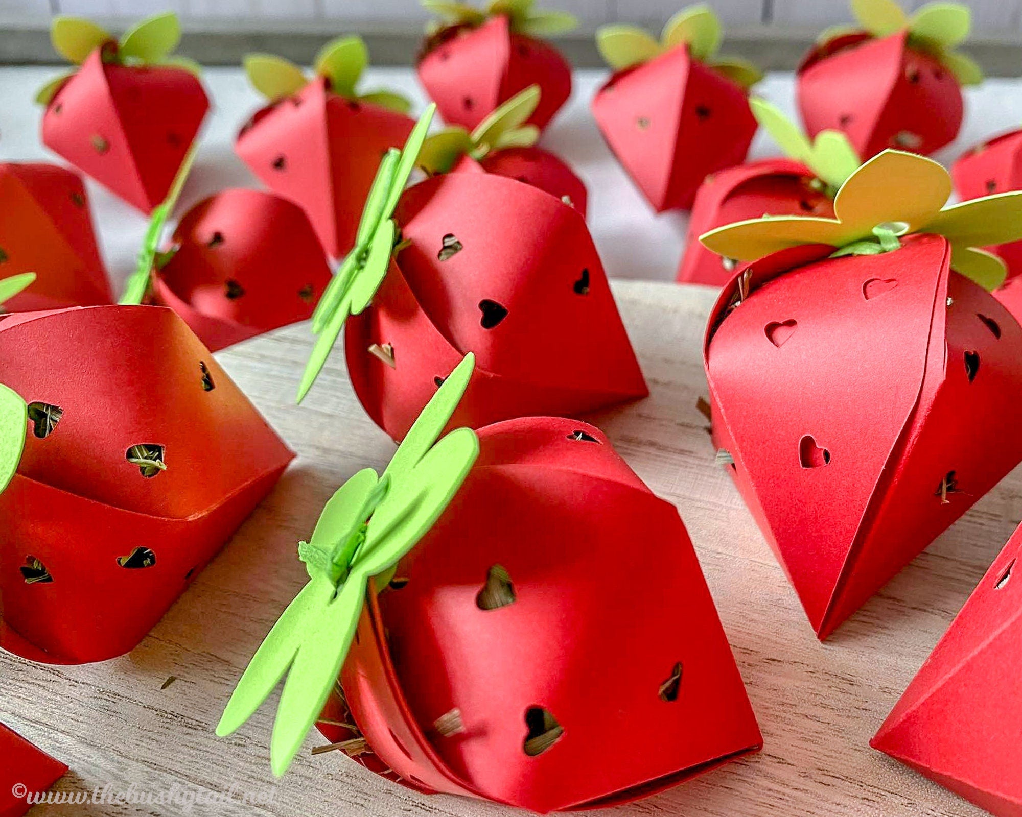 Strawberry Foraging Toys - 5 Pack of Handmade Rabbit & Guinea Pig Treats