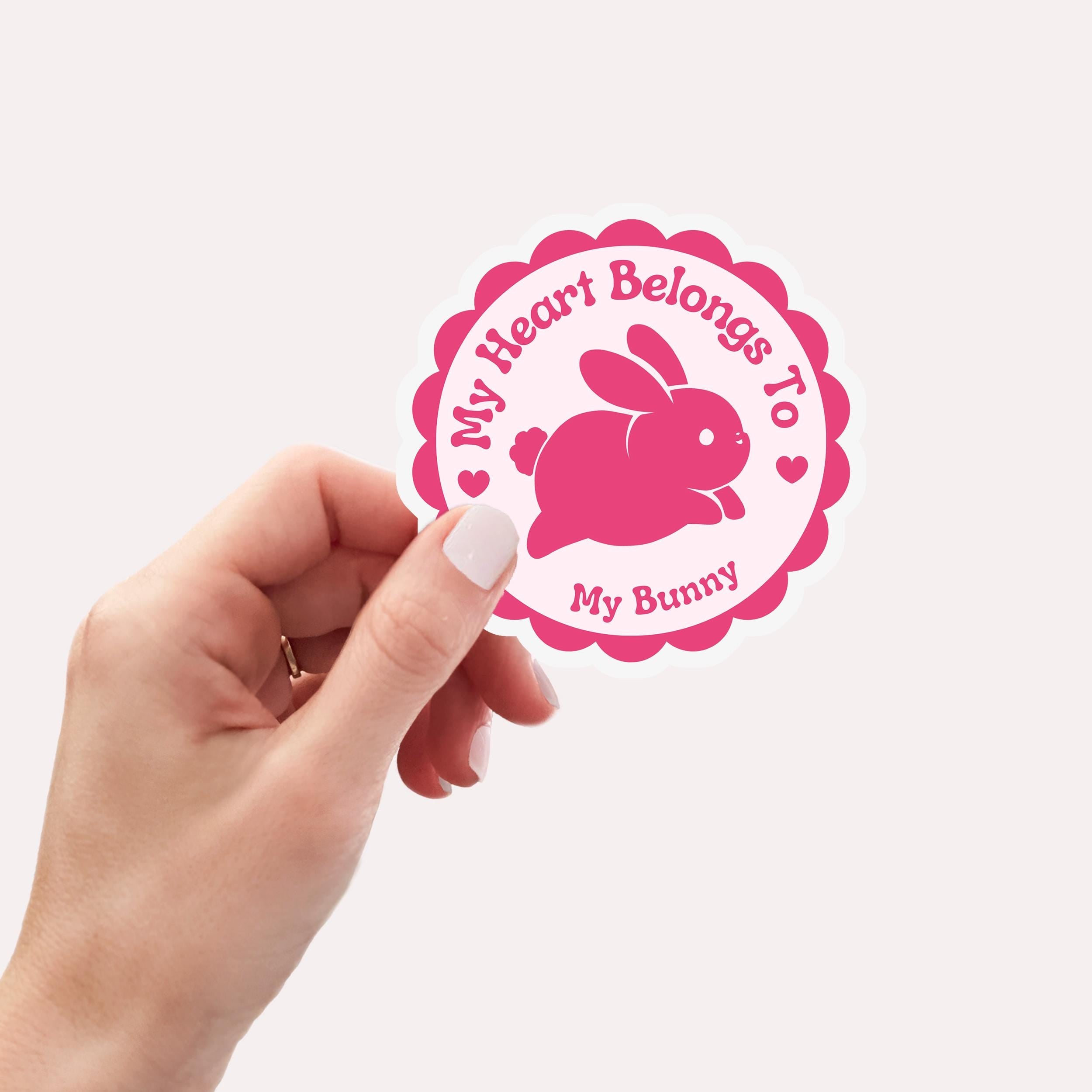 Heart Belongs To Bunny Sticker: Waterproof Laptop Decal